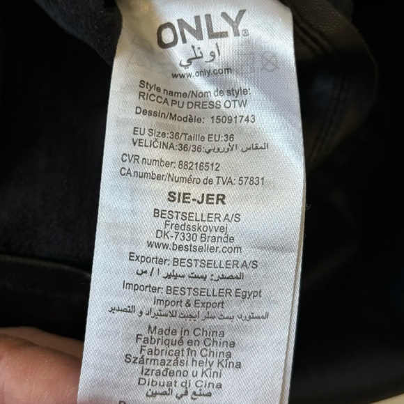 BLACK FAUX LEATHER DRESS - Picture 7 of 10